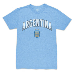 Argentina National Team 1863FC Retro Wordmark Tri-Blend T-Shirt Light Blue