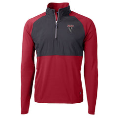Atlanta Falcons Cutter & Buck Adapt Eco Knit Hybrid Recycled Raglan DryTec Quarter-Zip Top Red