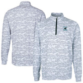 Carolina Panthers Cutter & Buck Traverse Camo Print Stretch DryTec Quarter-Zip Top Charcoal