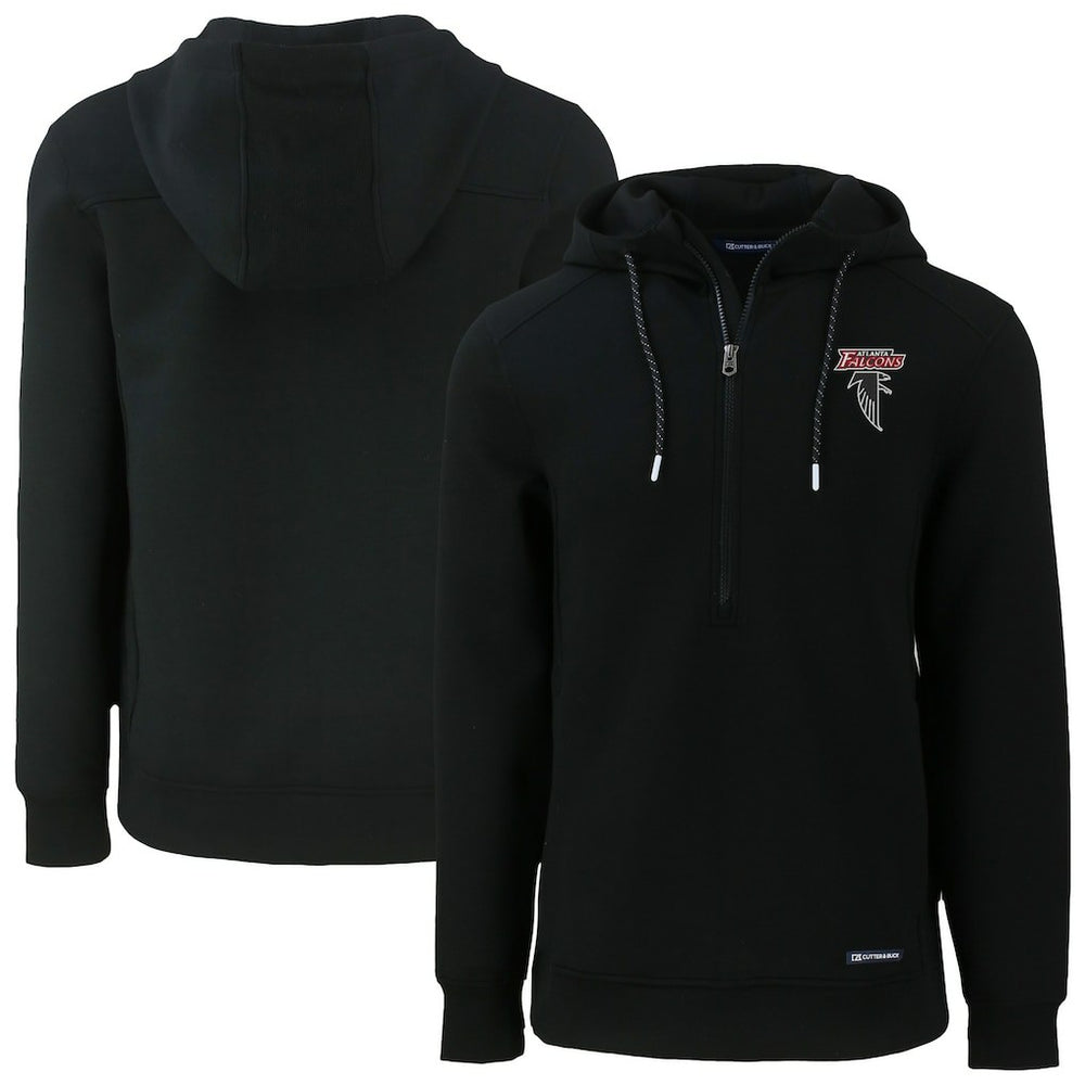 Atlanta Falcons Cutter & Buck Roam Eco Recycled Half-Zip Hoodie Black