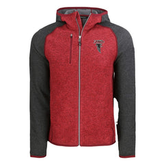 Atlanta Falcons Cutter & Buck Mainsail Hoodie Raglan Full-Zip Jacket Heather Red