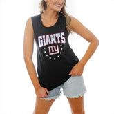 New York Giants Gameday Couture Women's Baby You're A Star Racerback Scoop Neck Tapered Tank Top Black