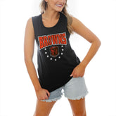 Cleveland Browns Gameday Couture Women's Baby You're A Star Racerback Scoop Neck Tapered Tank Top Black