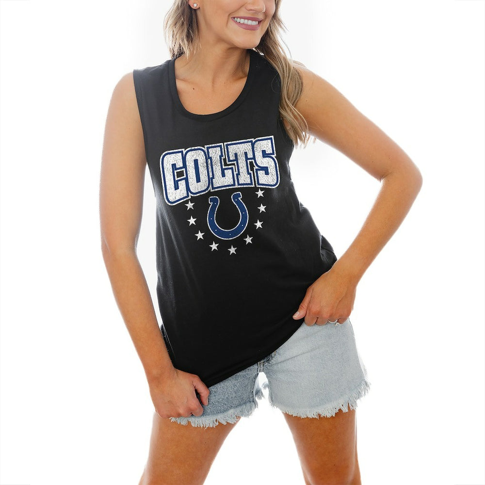 Indianapolis Colts Gameday Couture Women's Baby You're A Star Racerback Scoop Neck Tapered Tank Top Black