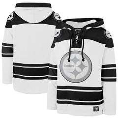 47 brand Pittsburgh Steelers '47 After Image Superior Lacer Pullover Hoodie White