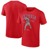 Mike Trout Los Angeles Angels Player Swing T-Shirt - Red - MLB Lifestyle