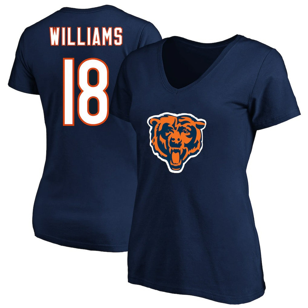Caleb Williams Chicago Bears Women's Plus Size Fair Catch Name & Number Scoop Neck T-Shirt Navy