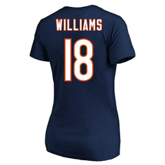 Caleb Williams Chicago Bears Women's Plus Size Fair Catch Name & Number Scoop Neck T-Shirt Navy