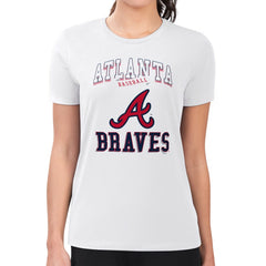 Atlanta Braves G-III 4Her by Carl Banks Women's Super-Slim Fit Lightweight Team Logo Graphic T-Shirt - White - MLB Lifestyle