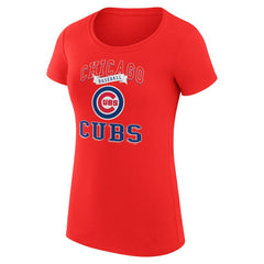 Chicago Cubs G-III 4Her by Carl Banks Women's Super-Slim Fit Lightweight Team Logo Graphic T-Shirt - Red - MLB Online