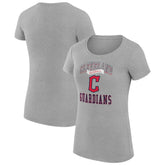 Cleveland Guardians G-III 4Her by Carl Banks Women's Super-Slim Fit Lightweight Team Logo Graphic T-Shirt - Heather Gray - MLB Online
