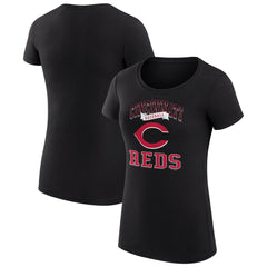 Cincinnati Reds G-III 4Her by Carl Banks Women's Super-Slim Fit Lightweight Team Logo Graphic T-Shirt - Black - MLB Online