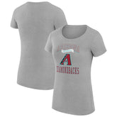 Arizona Diamondbacks G-III 4Her by Carl Banks Women's Super-Slim Fit Lightweight Team Logo Graphic T-Shirt - Heather Gray - MLB Online