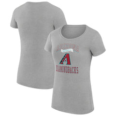 Arizona Diamondbacks G-III 4Her by Carl Banks Women's Super-Slim Fit Lightweight Team Logo Graphic T-Shirt - Heather Gray - MLB Online