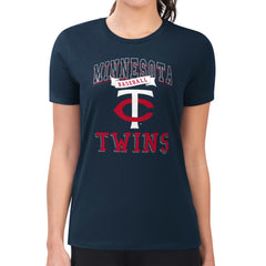 Minnesota Twins G-III 4Her by Carl Banks Women's Super-Slim Fit Lightweight Team Logo Graphic T-Shirt - Navy - MLB on Sale