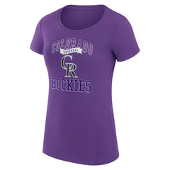 Colorado Rockies G-III 4Her by Carl Banks Women's Super-Slim Fit Lightweight Team Logo Graphic T-Shirt - Purple - MLB Sale