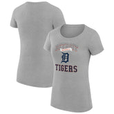 Detroit Tigers G-III 4Her by Carl Banks Women's Super-Slim Fit Lightweight Team Logo Graphic T-Shirt - Heather Gray - MLB Online