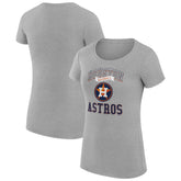 Houston Astros G-III 4Her by Carl Banks Women's Super-Slim Fit Lightweight Team Logo Graphic T-Shirt - Heather Gray - MLB Lifestyle