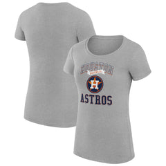 Houston Astros G-III 4Her by Carl Banks Women's Super-Slim Fit Lightweight Team Logo Graphic T-Shirt - Heather Gray - MLB Lifestyle