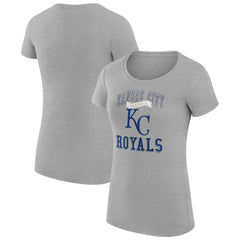 Kansas City Royals G-III 4Her by Carl Banks Women's Super-Slim Fit Lightweight Team Logo Graphic T-Shirt - Heather Gray - MLB Sale