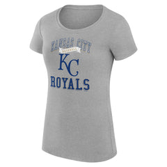 Kansas City Royals G-III 4Her by Carl Banks Women's Super-Slim Fit Lightweight Team Logo Graphic T-Shirt - Heather Gray - MLB Sale