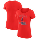 Los Angeles Angels G-III 4Her by Carl Banks Women's Super-Slim Fit Lightweight Team Logo Graphic T-Shirt - Red - MLB Lifestyle