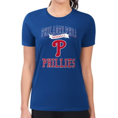 Philadelphia Phillies G-III 4Her by Carl Banks Women's Super-Slim Fit Lightweight Team Logo Graphic T-Shirt - Royal - MLB Online