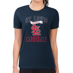 St. Louis Cardinals G-III 4Her by Carl Banks Women's Super-Slim Fit Lightweight Team Logo Graphic T-Shirt - Navy - MLB Lifestyle