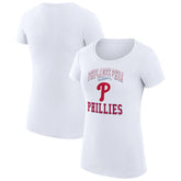 Philadelphia Phillies G-III 4Her by Carl Banks Women's Super-Slim Fit Lightweight Team Logo Graphic T-Shirt - White - MLB Sale