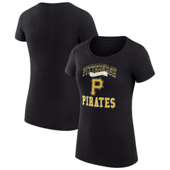 Pittsburgh Pirates G-III 4Her by Carl Banks Women's Super-Slim Fit Lightweight Team Logo Graphic T-Shirt - Black - MLB Sale