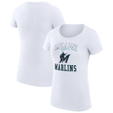 Miami Marlins G-III 4Her by Carl Banks Women's Super-Slim Fit Lightweight Team Logo Graphic T-Shirt - White - MLB Online