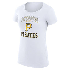 Pittsburgh Pirates G-III 4Her by Carl Banks Women's Super-Slim Fit Lightweight Team Logo Graphic T-Shirt - White - MLB Lifestyle