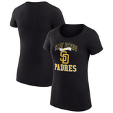 San Diego Padres G-III 4Her by Carl Banks Women's Super-Slim Fit Lightweight Team Logo Graphic T-Shirt - Black - MLB Online