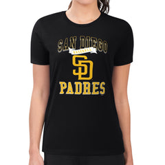 San Diego Padres G-III 4Her by Carl Banks Women's Super-Slim Fit Lightweight Team Logo Graphic T-Shirt - Black - MLB Online