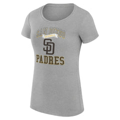 San Diego Padres G-III 4Her by Carl Banks Women's Super-Slim Fit Lightweight Team Logo Graphic T-Shirt - Heather Gray - MLB Discount