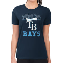 Tampa Bay Rays G-III 4Her by Carl Banks Women's Super-Slim Fit Lightweight Team Logo Graphic T-Shirt - Navy - MLB Sale