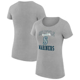 Seattle Mariners G-III 4Her by Carl Banks Women's Super-Slim Fit Lightweight Team Logo Graphic T-Shirt - Heather Gray - MLB Discount