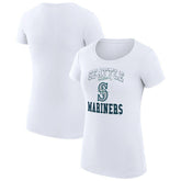 Seattle Mariners G-III 4Her by Carl Banks Women's Super-Slim Fit Lightweight Team Logo Graphic T-Shirt - White - MLB on Sale