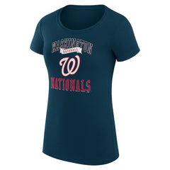 Washington Nationals G-III 4Her by Carl Banks Women's Super-Slim Fit Lightweight Team Logo Graphic T-Shirt - Navy - MLB Sale