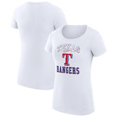Texas Rangers G-III 4Her by Carl Banks Women's Super-Slim Fit Lightweight Team Logo Graphic T-Shirt - White - MLB Sale