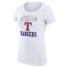 Texas Rangers G-III 4Her by Carl Banks Women's Super-Slim Fit Lightweight Team Logo Graphic T-Shirt - White - MLB Sale