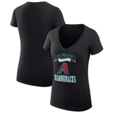 Arizona Diamondbacks G-III 4Her by Carl Banks Women's Super-Slim Fit Lightweight Team Logo Graphic V-Neck T-Shirt - Black - MLB Lifestyle