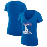 Los Angeles Dodgers G-III 4Her by Carl Banks Women's Super-Slim Fit Lightweight Team Logo Graphic V-Neck T-Shirt - Royal - MLB on Sale