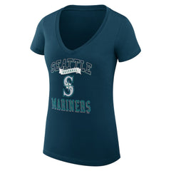 Seattle Mariners G-III 4Her by Carl Banks Women's Super-Slim Fit Lightweight Team Logo Graphic V-Neck T-Shirt - Navy - MLB Online