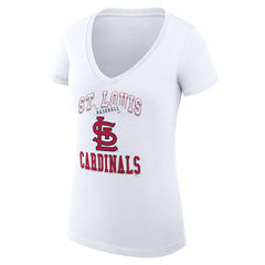 St. Louis Cardinals G-III 4Her by Carl Banks Women's Super-Slim Fit Lightweight Team Logo Graphic V-Neck T-Shirt - White - MLB on Sale