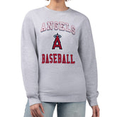 Los Angeles Angels G-III 4Her by Carl Banks Women's Team Logo Graphic Tri-Blend Fleece Pullover Sweatshirt - Heather Gray - MLB Online
