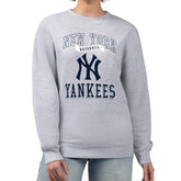 New York Yankees G-III 4Her by Carl Banks Women's Team Logo Graphic Tri-Blend Fleece Pullover Sweatshirt - Heather Gray - MLB Online