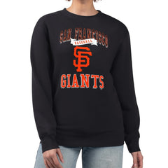 San Francisco Giants G-III 4Her by Carl Banks Women's Team Logo Graphic Tri-Blend Fleece Pullover Sweatshirt - Black - MLB Sale