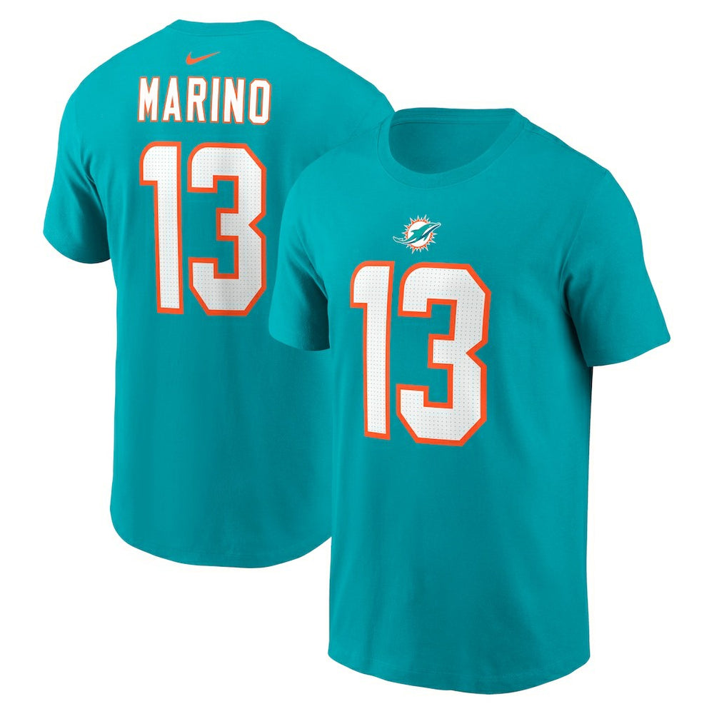 Nike Dan Marino Miami Dolphins Retired Player Name & Number T-Shirt Aqua