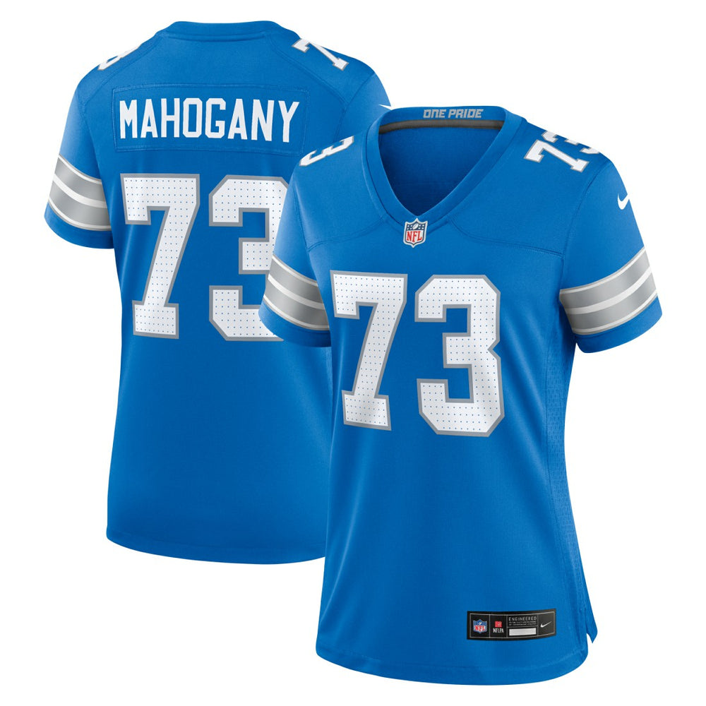 Nike Christian Mahogany Detroit Lions Women's Team Game Jersey Blue